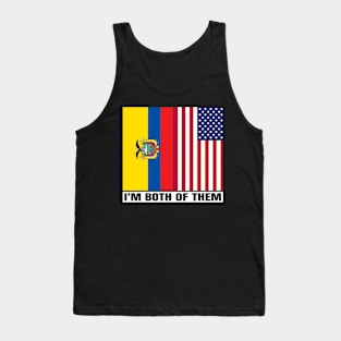 Half American Half Ecuadorian Heritage Ecuador Roots & USA DNA Family Flag Design Tank Top